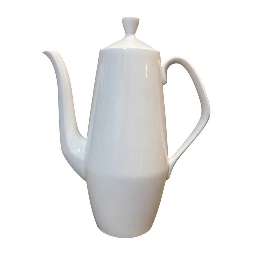 ROYAL WORCESTER BONE CHINA Mid-century "Snow" Scandi-inspired MCM Coffee Pot